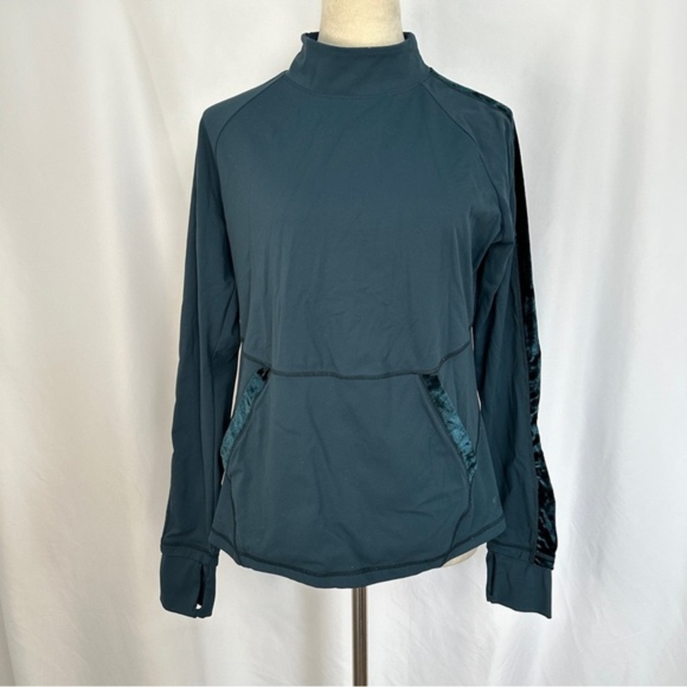 FLX Activewear Top Long Sleeve Womens Large Travel Leisure Mock‎ Turtleneck Teal